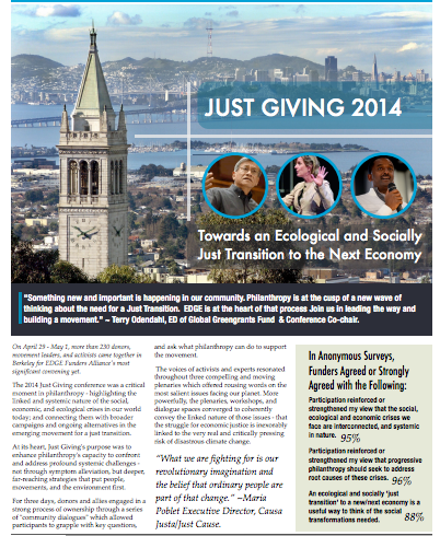 Recapitulación de Just Giving 2014