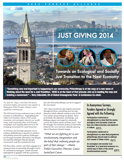 Recapitulación de Just Giving 2014