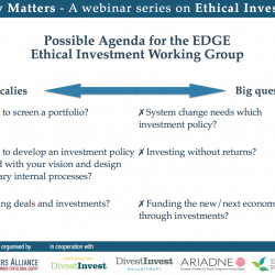 Il futuro del lavoro di EDGE sugli investimenti etici