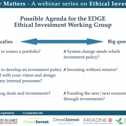 L'avenir des travaux d'EDGE sur l'investissement éthique