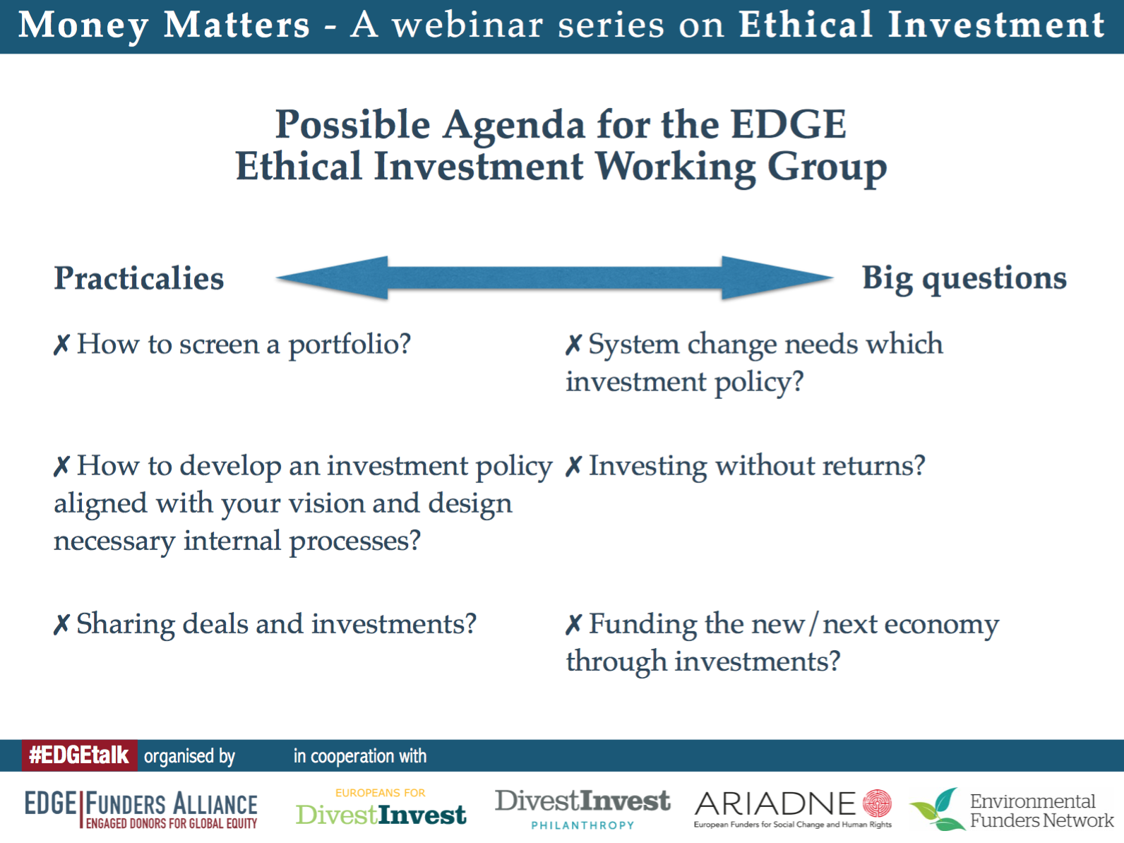 The future of EDGE’s work on ethical investment